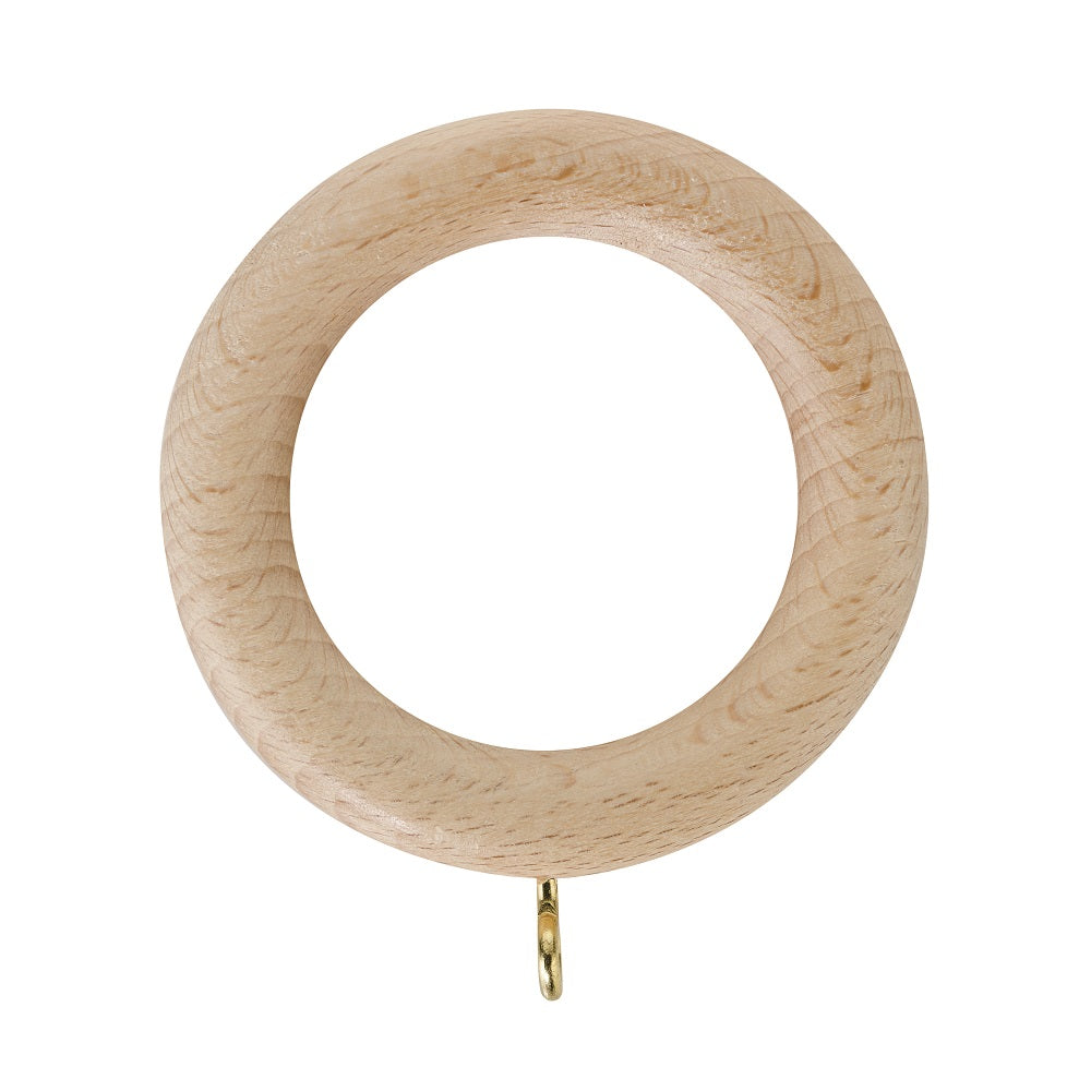 Hallis Unfinished Wood Poles Curtain Pole Rings in Unfinished