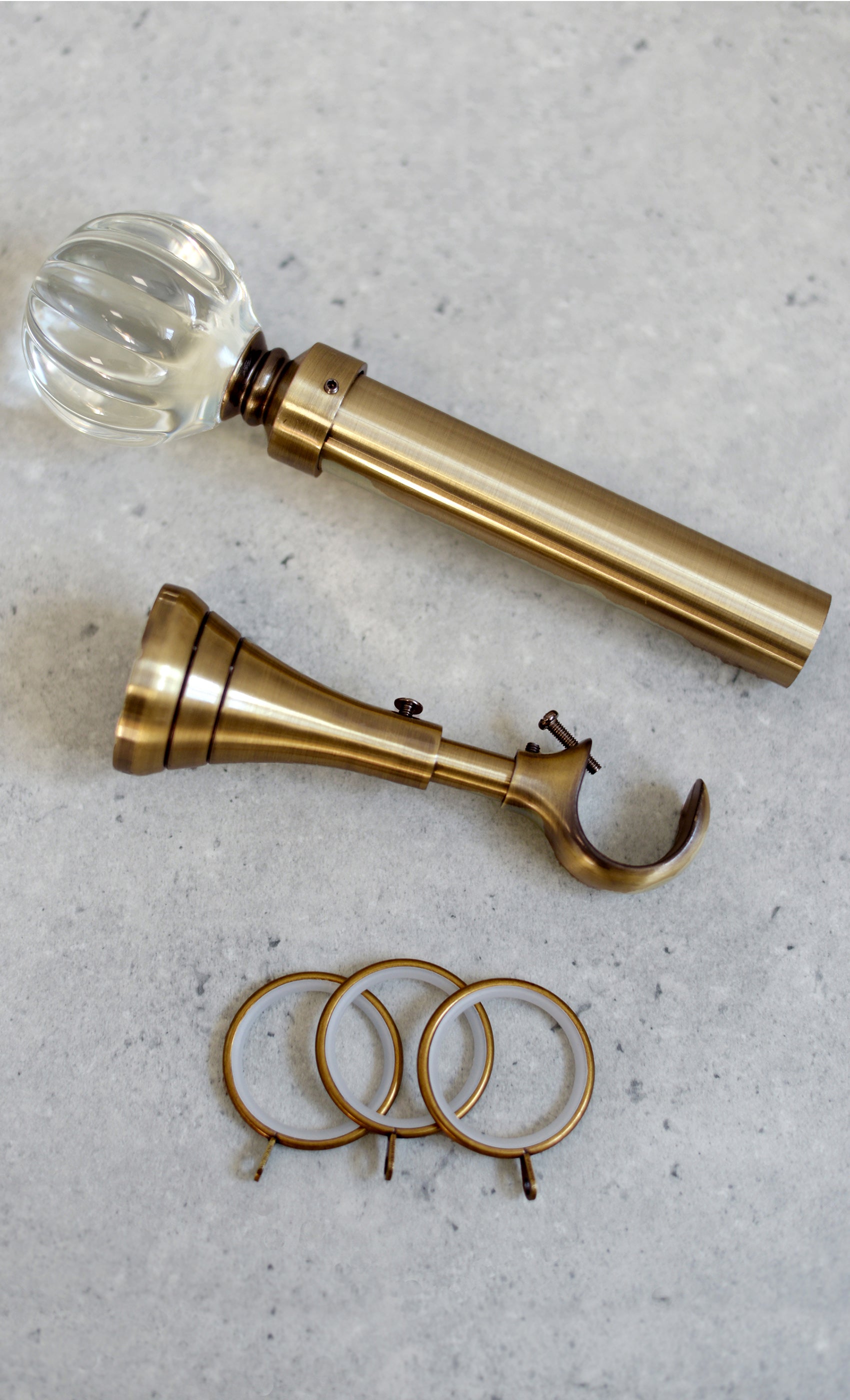 Laura Ashley Vivien Curtain Pole Set in Antique Brass