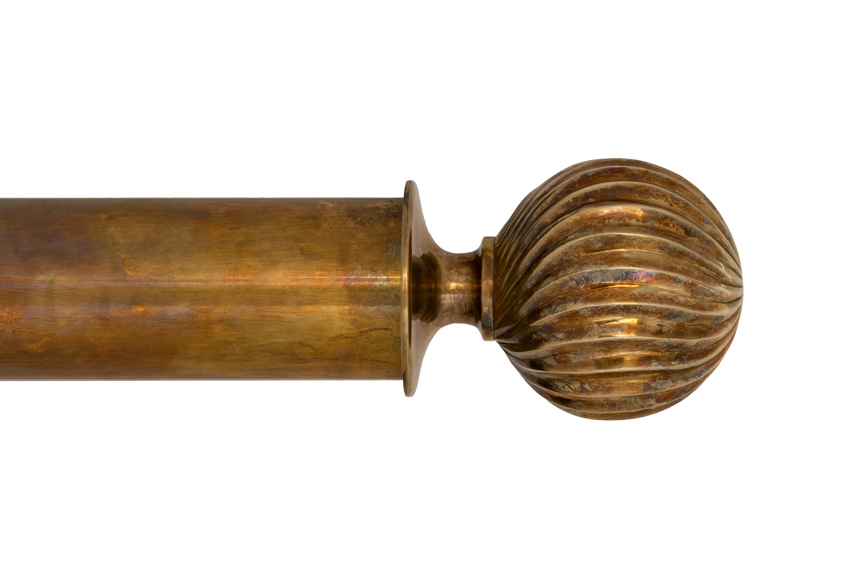 Tillys Classic Twisted Ball Finial Curtain Pole Set in Old Brass
