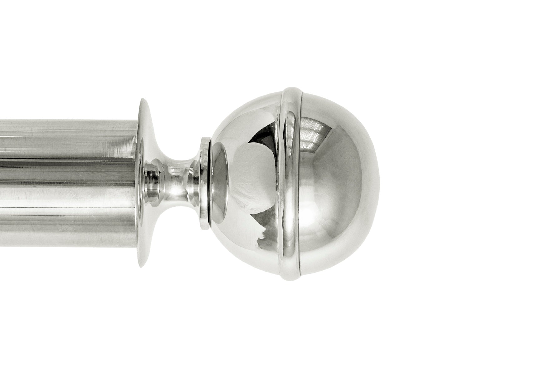 Tillys Classic One Rib Ball Finial Curtain Pole Set in Polished Nickel
