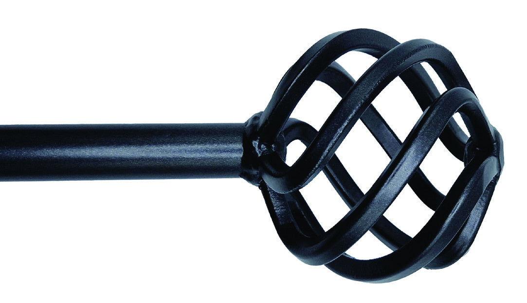 Cameron Fuller 19mm bay window curtain pole with basket finial