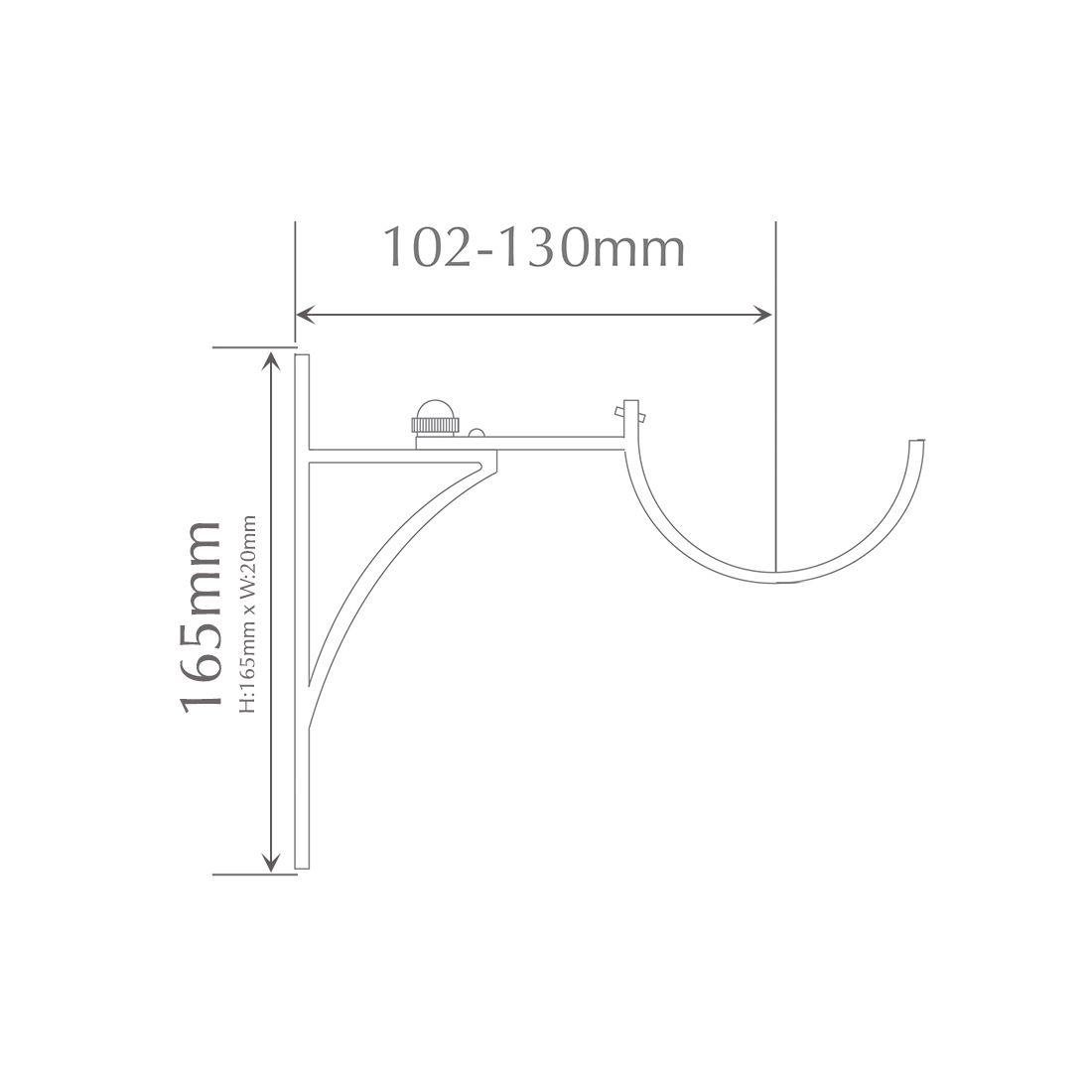 Jones Interiors Adjustable End Bracket in Brass (For Florentine, Estate &amp; Oakham Ranges)