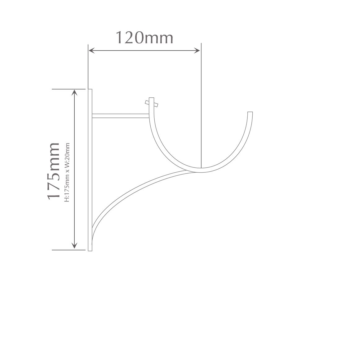 Jones Interiors End Bracket in Chrome (For Grande Collection)