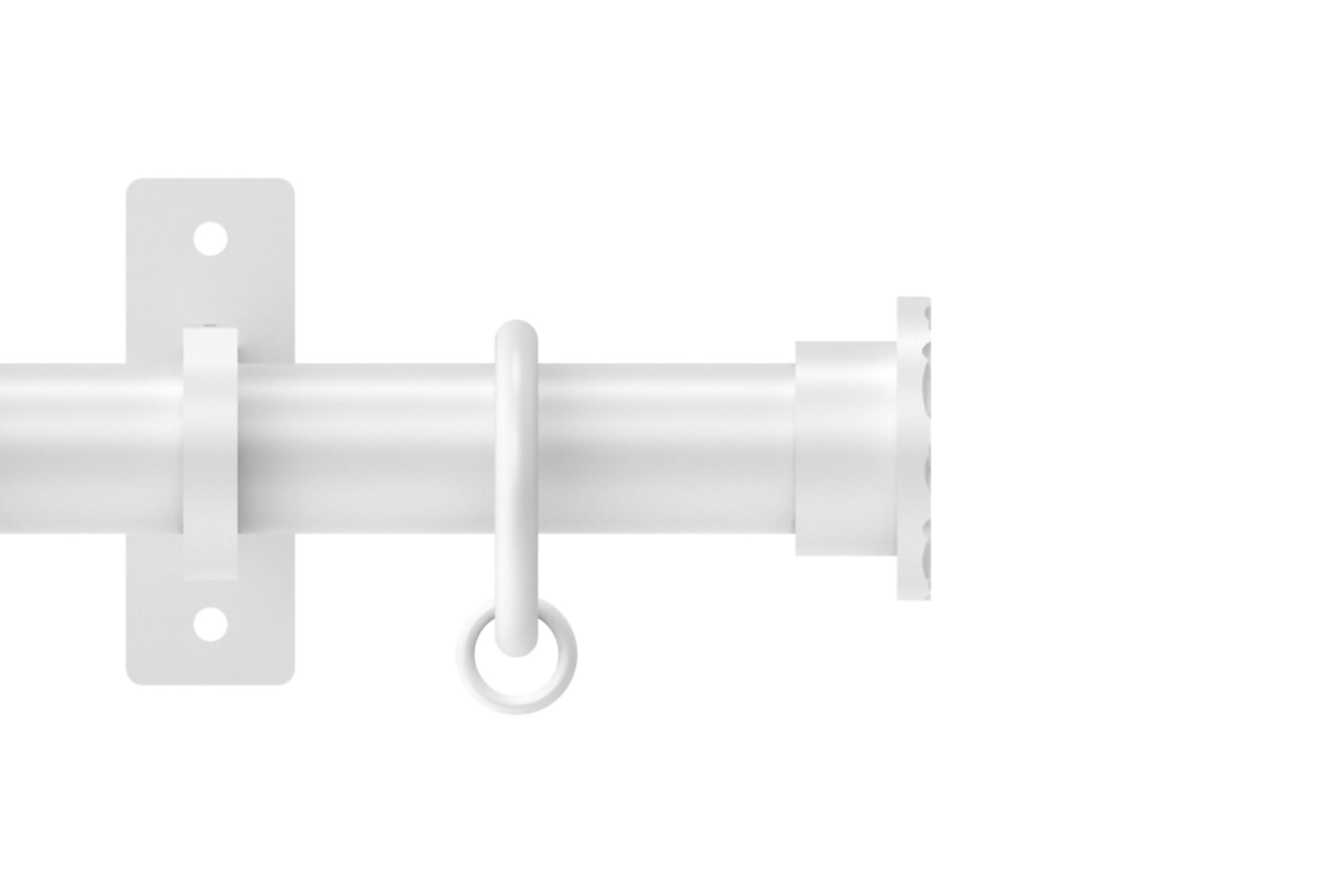 Hallis Arc Hammered Curtain Pole Set in China White
