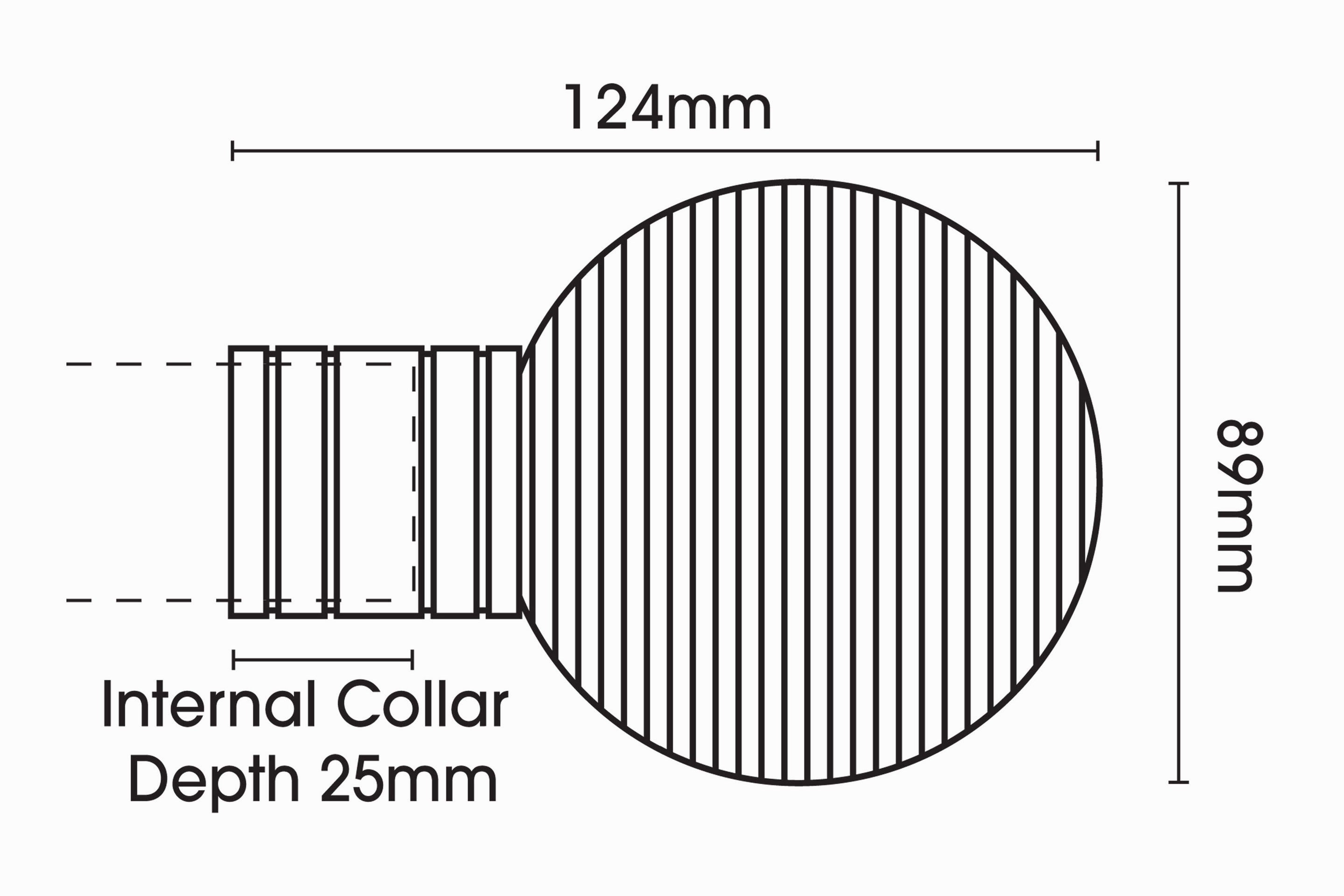 Galleria Metals Ribbed Ball finial close up