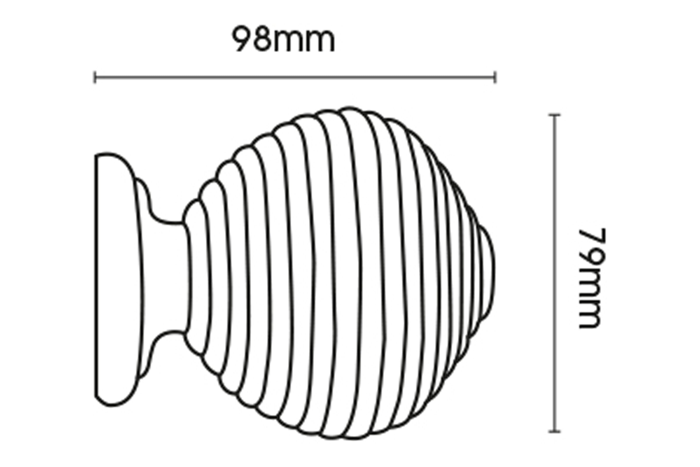 Modern Country Ribbed Ball finial close up