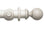 Hallis Modern Country Ball Curtain Pole Set in Brushed Ivory