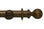 Hallis Modern Country Ball Curtain Pole Set in Dark Oak