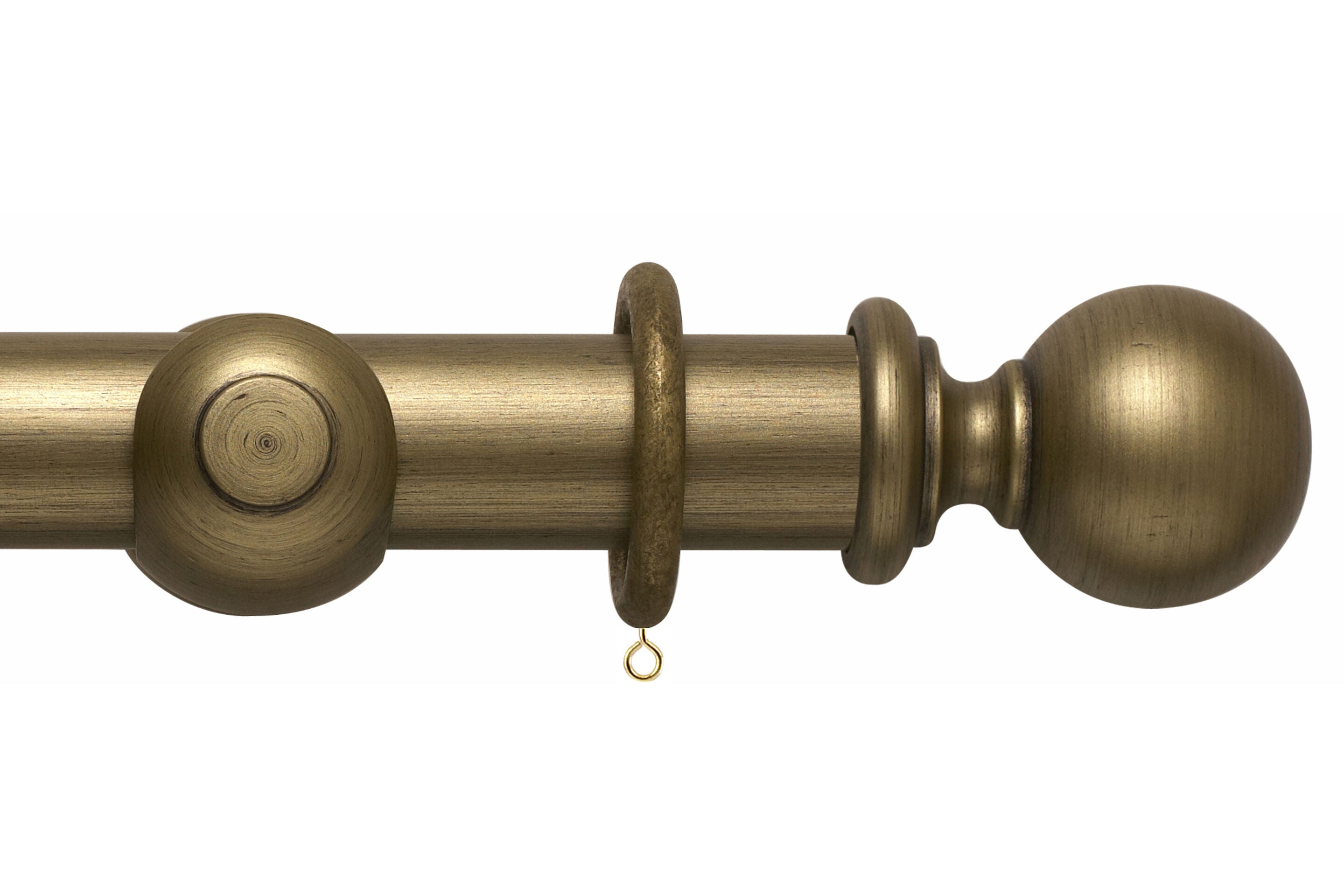 Hallis Modern Country Ball Curtain Pole Set in Gold Black