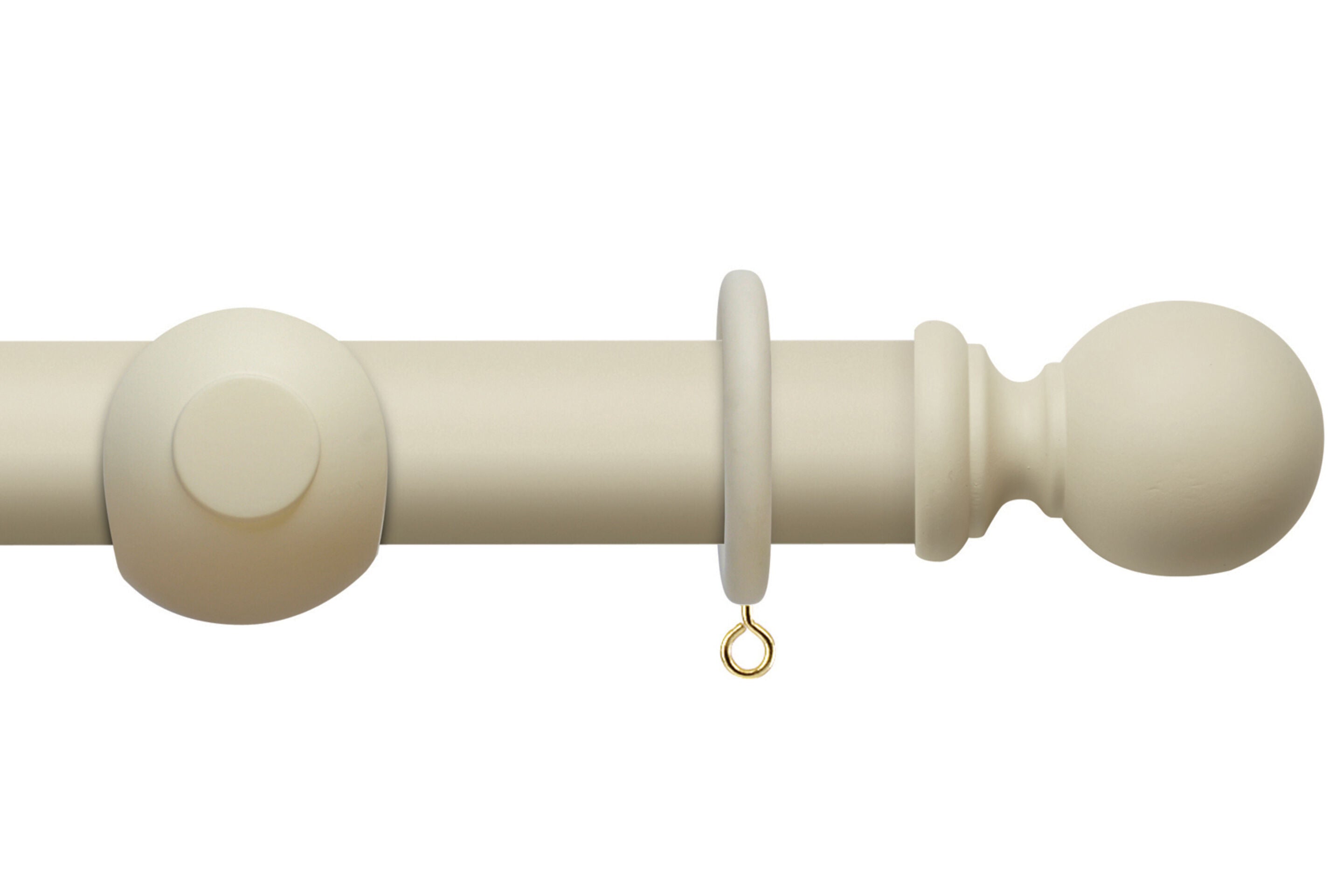 Hallis Modern Country Ball Curtain Pole Set in Pearl