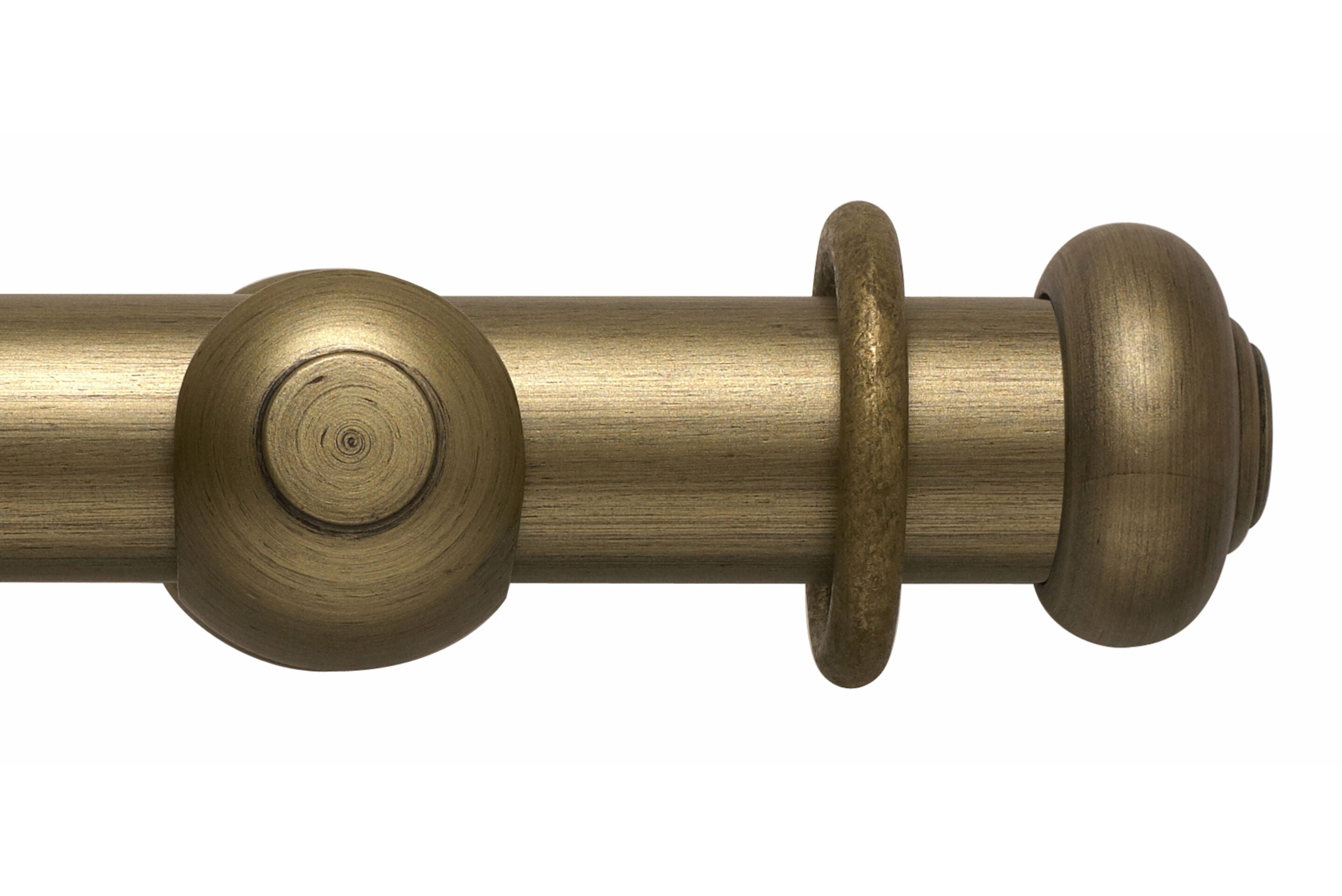 Hallis Modern Country Button Curtain Pole Set in Gold Black