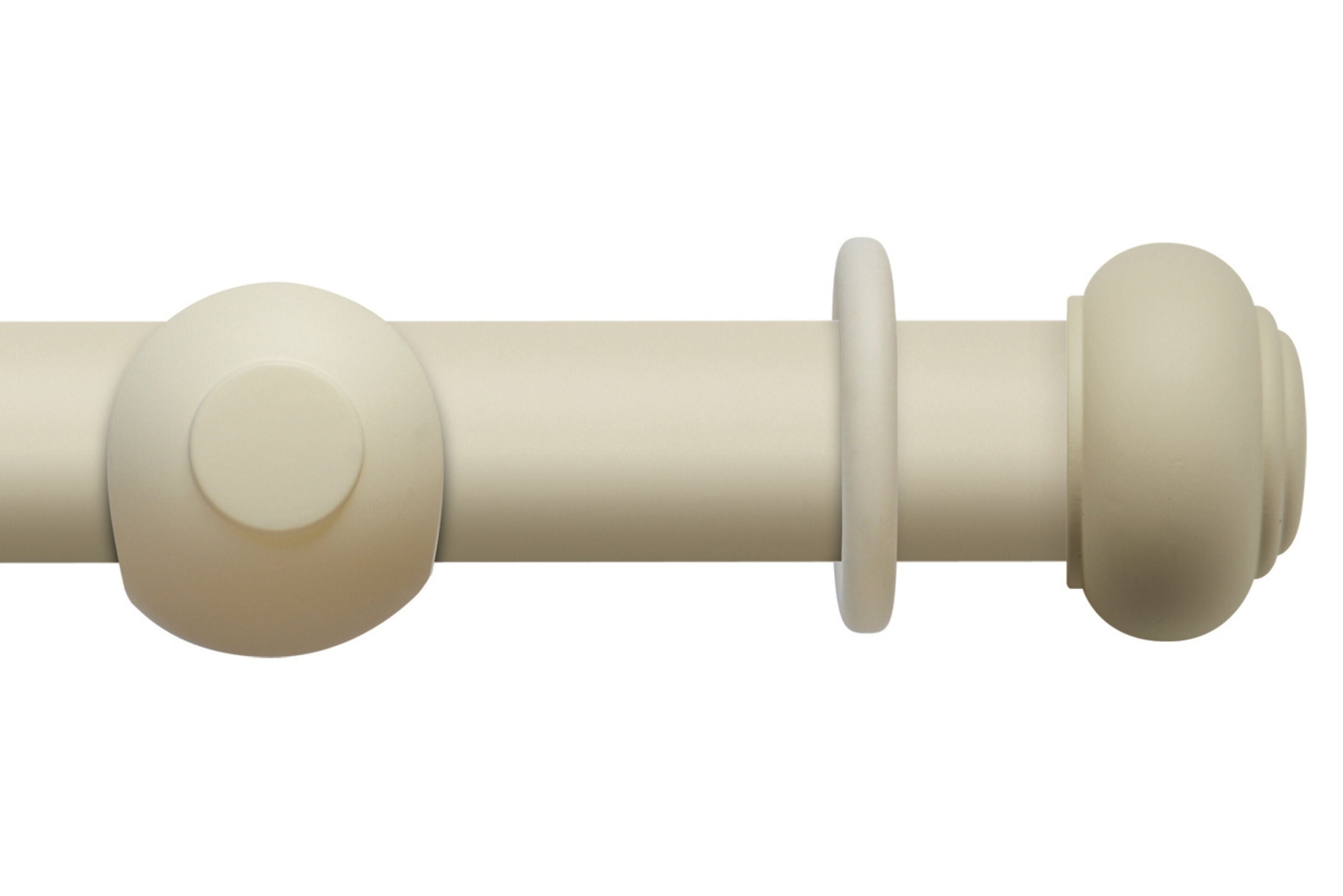 Hallis Modern Country Button Curtain Pole Set in Pearl