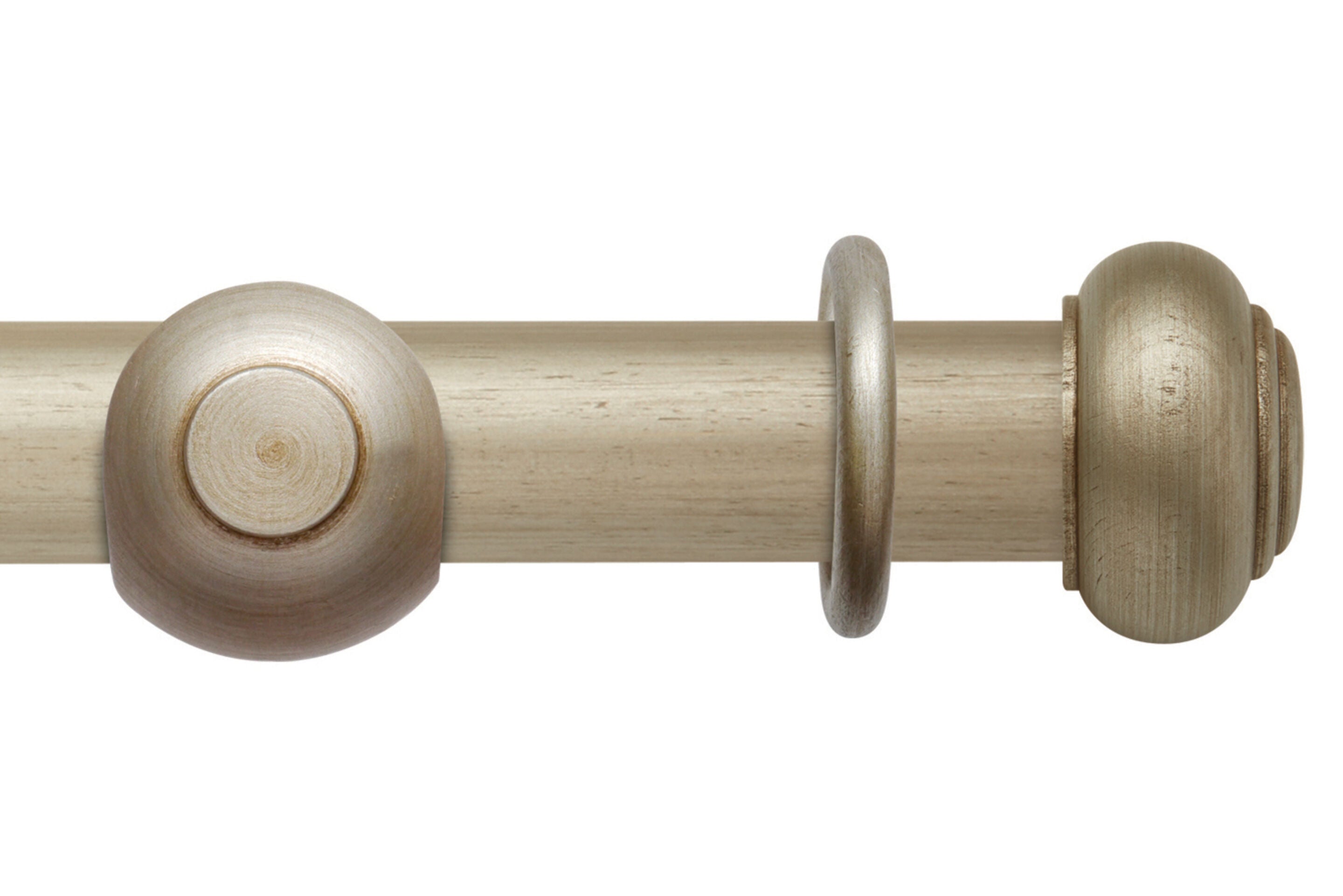 Hallis Modern Country Button Curtain Pole Set in Satin Silver