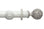 Hallis Modern Country Floral Ball Curtain Pole Set in Brushed Ivory