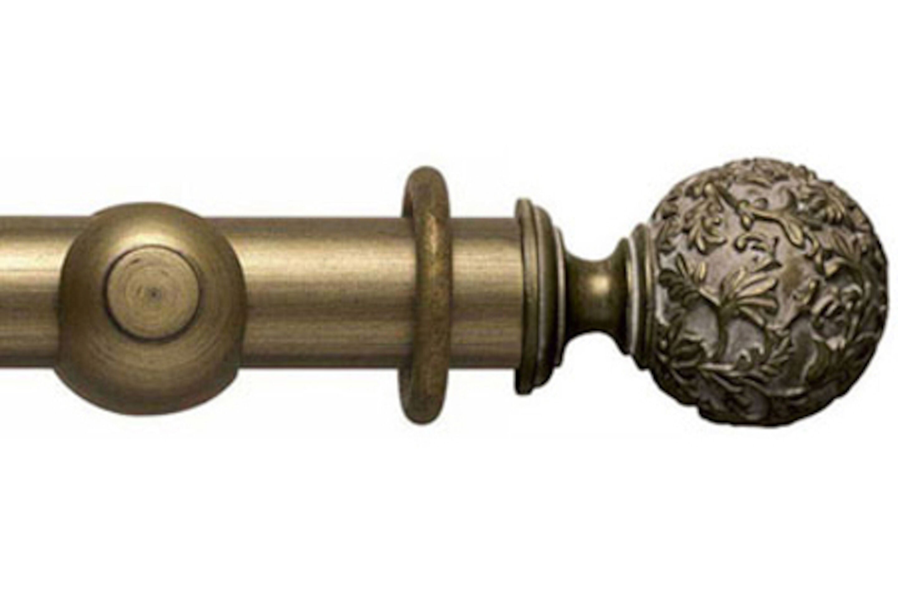 Hallis Modern Country Floral Ball Curtain Pole Set in Gold Black