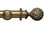 Hallis Modern Country Floral Ball Curtain Pole Set in Gold Black