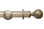 Hallis Modern Country Floral Ball Curtain Pole Set in Satin Silver