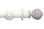 Hallis Modern Country Ribbed Ball Curtain Pole Set in Brushed Ivory
