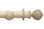 Hallis Modern Country Ribbed Ball Curtain Pole Set in Brushed Cream