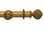 Hallis Modern Country Ribbed Ball Curtain Pole Set in Light Oak
