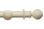 Hallis Modern Country Ribbed Ball Curtain Pole Set in Pearl