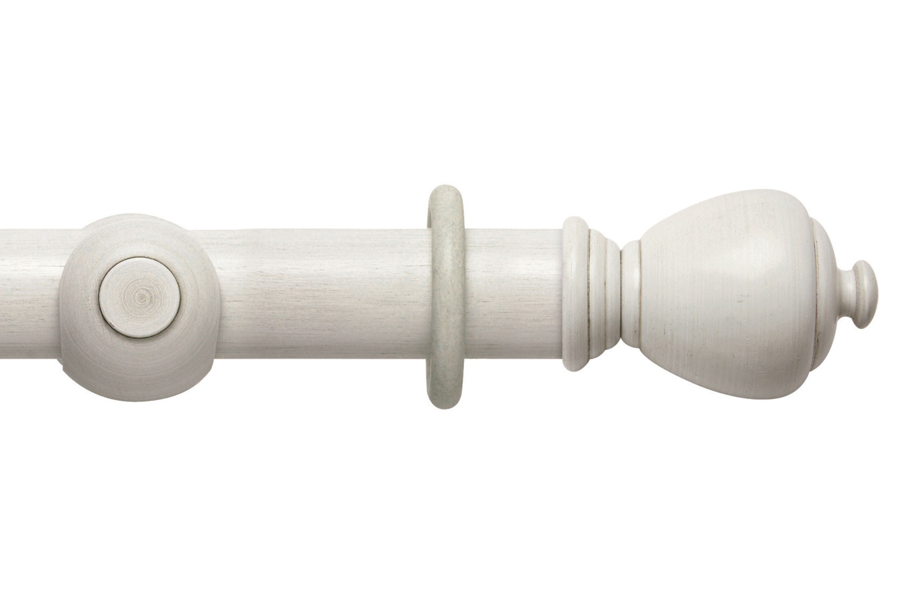 Hallis Modern Country Sugar Pot Curtain Pole Set in Brushed Ivory