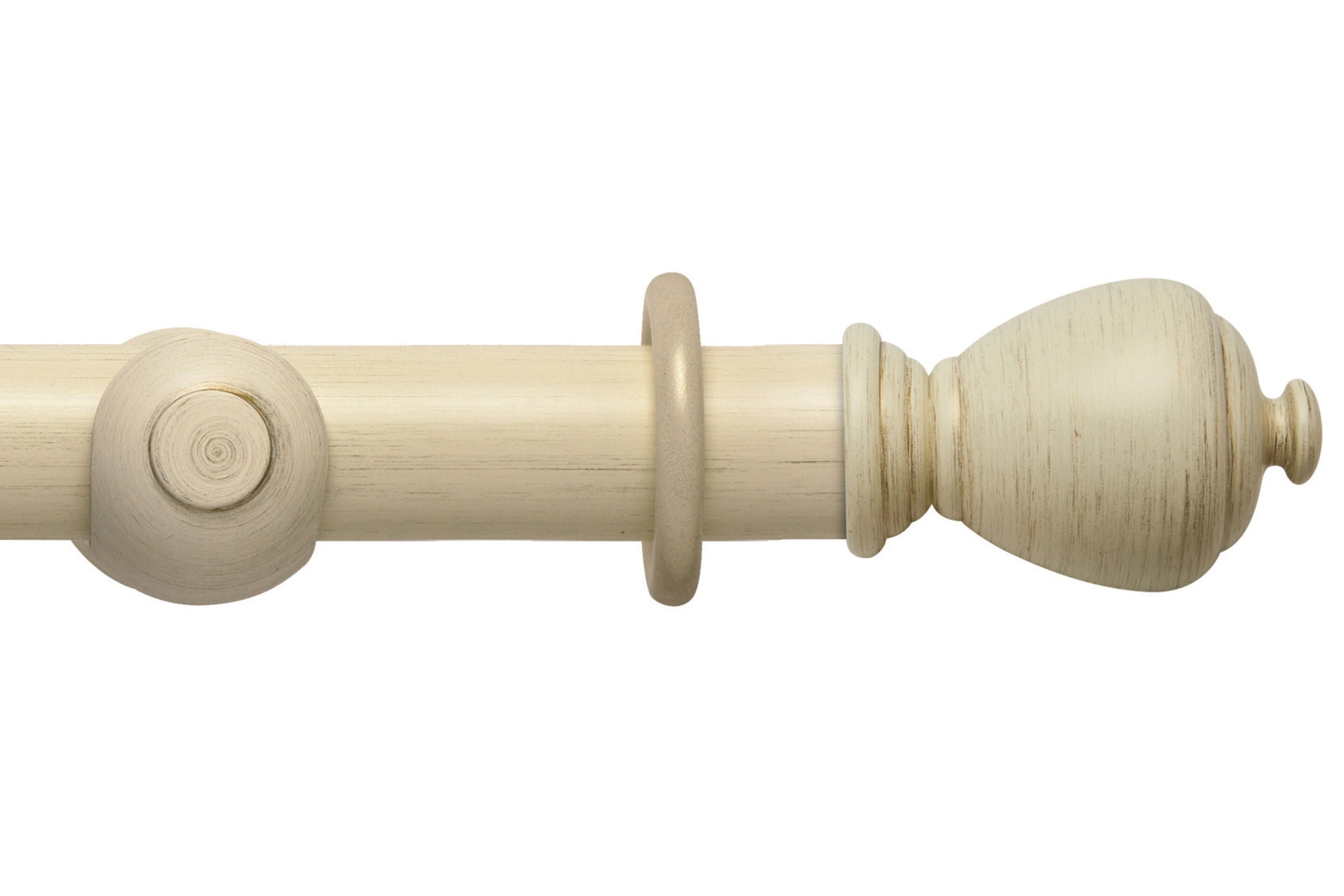 Hallis Modern Country Sugar Pot Curtain Pole Set in Brushed Cream