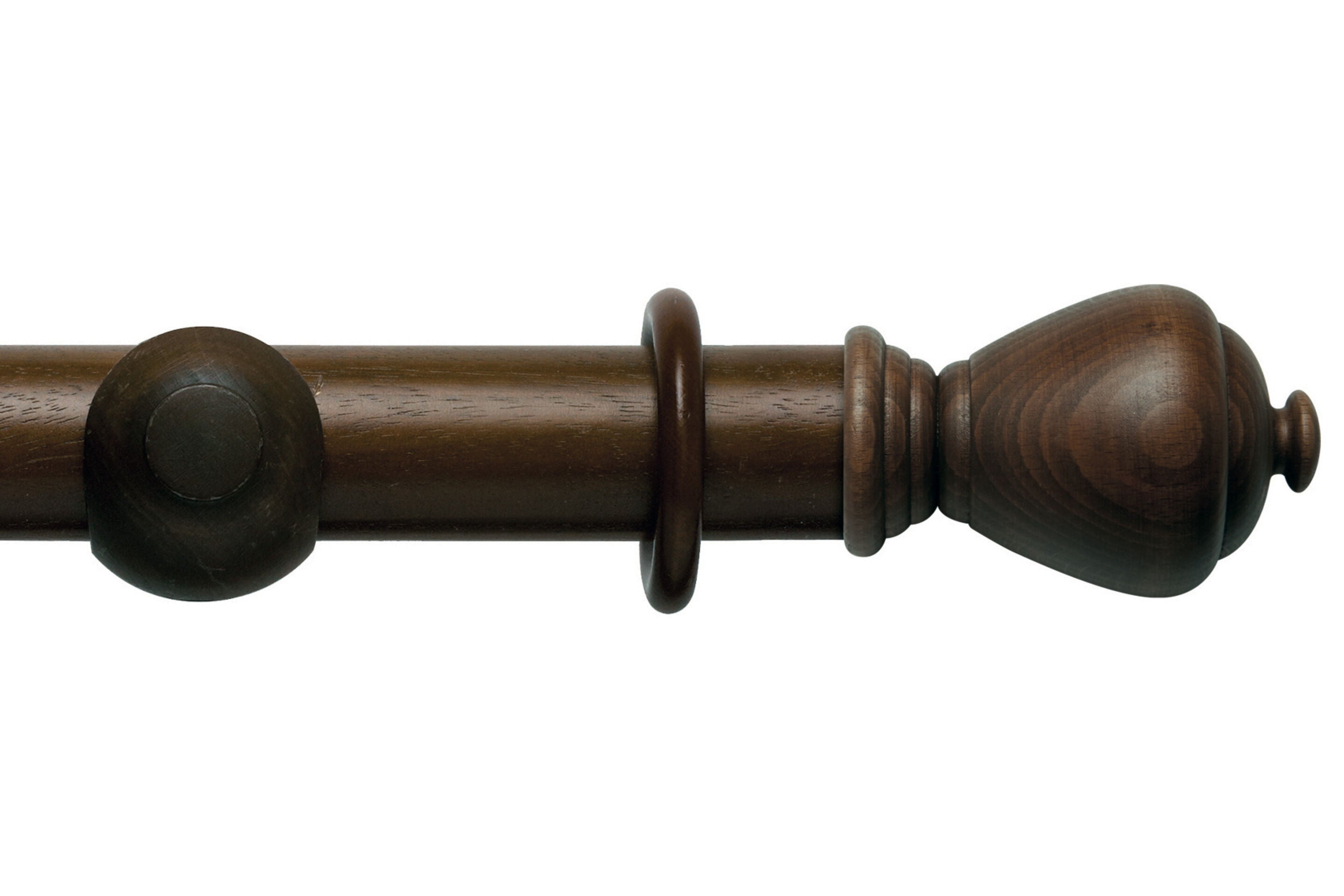 Hallis Modern Country Sugar Pot Curtain Pole Set in Dark Oak