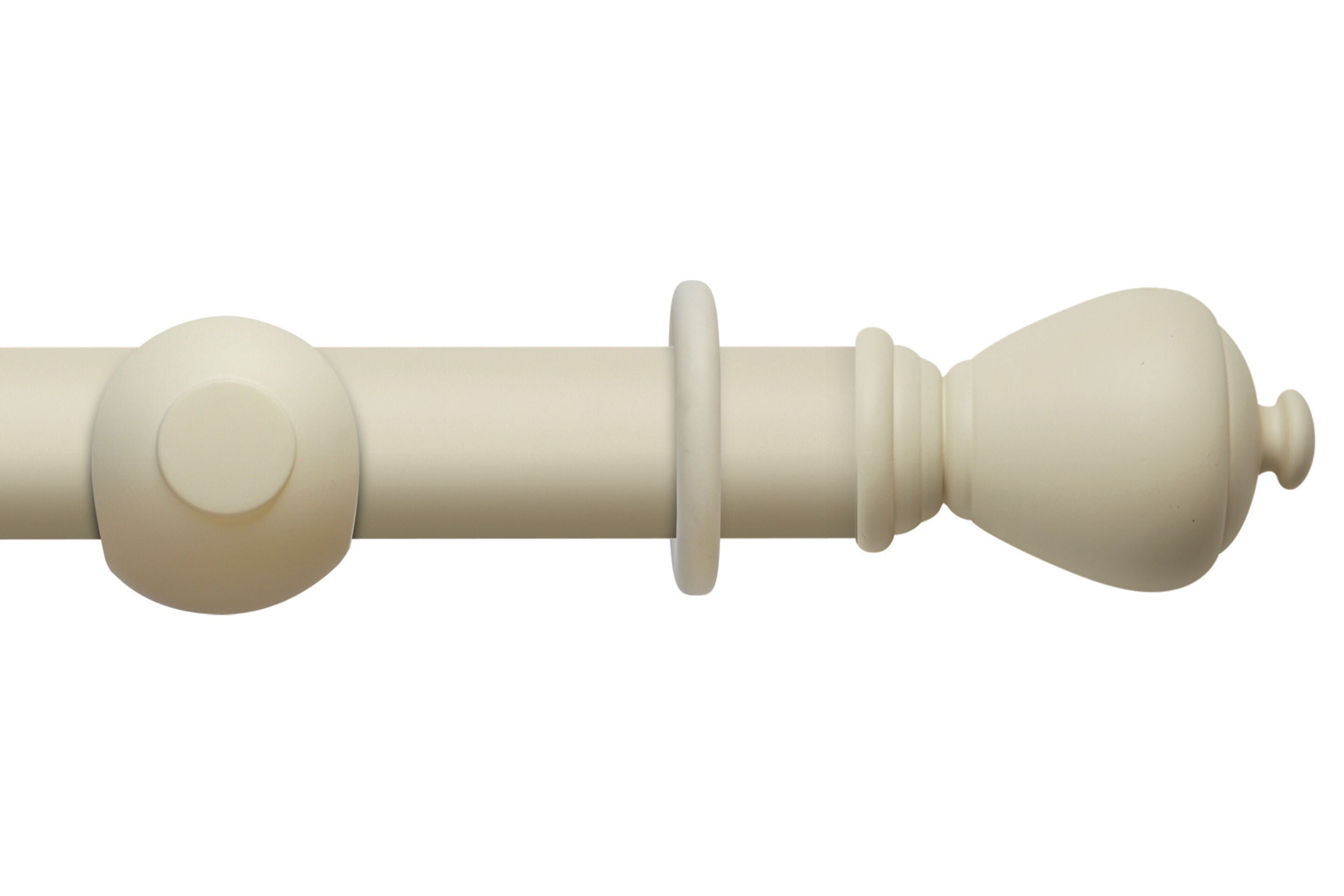 Hallis Modern Country Sugar Pot Curtain Pole Set in Pearl
