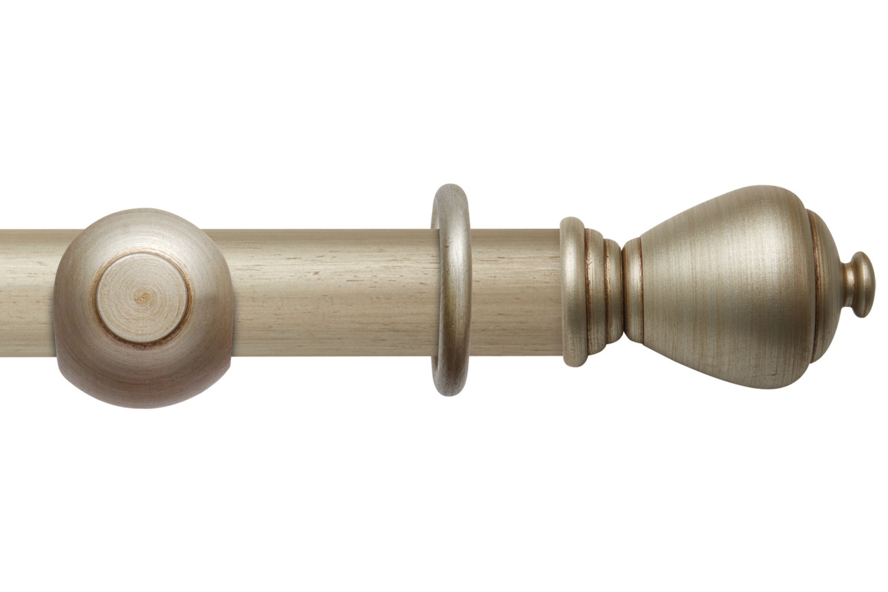 Hallis Modern Country Sugar Pot Curtain Pole Set in Satin Silver