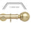 Hallis Neo Gold Ball 3-Sided Bay Window Curtain Pole Set shown in 35mm
