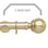 Hallis Neo Gold Ball 5-Sided Bay Window Curtain Pole Set shown in 35mm