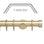 Hallis Neo Gold End Cap 3-Sided Bay Window Curtain Pole Set shown in 35mm