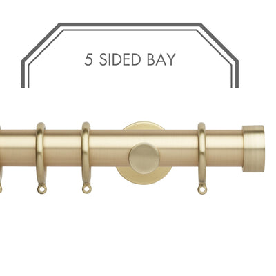 Hallis Neo Gold End Cap 5-Sided Bay Window Curtain Pole Set