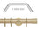 Hallis Neo Gold Stud 3-Sided Bay Window Curtain Pole Set shown in 35mm
