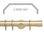 Hallis Neo Gold Stud 5-Sided Bay Window Curtain Pole Set shown in 35mm