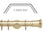 Hallis Neo Gold Trumpet 3-Sided Bay Window Curtain Pole Set shown in 35mm