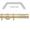 Hallis Neo Gold Wired Barrel 3-Sided Bay Window Curtain Pole Set shown in 35mm