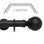 Hallis Neo Matt Black Ball 3-Sided Bay Window Curtain Pole Set shown in 35mm