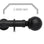 Hallis Neo Matt Black Ball 5-Sided Bay Window Curtain Pole Set shown in 35mm