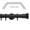 Hallis Neo Matt Black Trumpet 3-Sided Bay Window Curtain Pole Set shown in 35mm