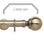 Hallis Neo Spun Brass Ball 5-Sided Bay Window Curtain Pole Set shown in 35mm