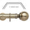 Hallis Neo Spun Brass Ball 3-Sided Bay Window Curtain Pole Set shown in 35mm