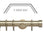 Hallis Neo Spun Brass End Cap 3-Sided Bay Window Curtain Pole Set shown in 35mm