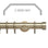 Hallis Neo Spun Brass End Cap 5-Sided Bay Window Curtain Pole Set shown in 35mm