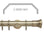 Hallis Neo Spun Brass Trumpet 5-Sided Bay Window Curtain Pole Set shown in 35mm