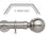 Hallis Neo Stainless Steel Ball 3-Sided Bay Window Curtain Pole Set shown in 35mm
