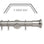 Hallis Neo Stainless Steel Trumpet 3-Sided Bay Window Curtain Pole Set shown in 35mm