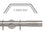 Hallis Neo Stainless Steel Wired Barrel 3-Sided Bay Window Curtain Pole Set shown in 35mm