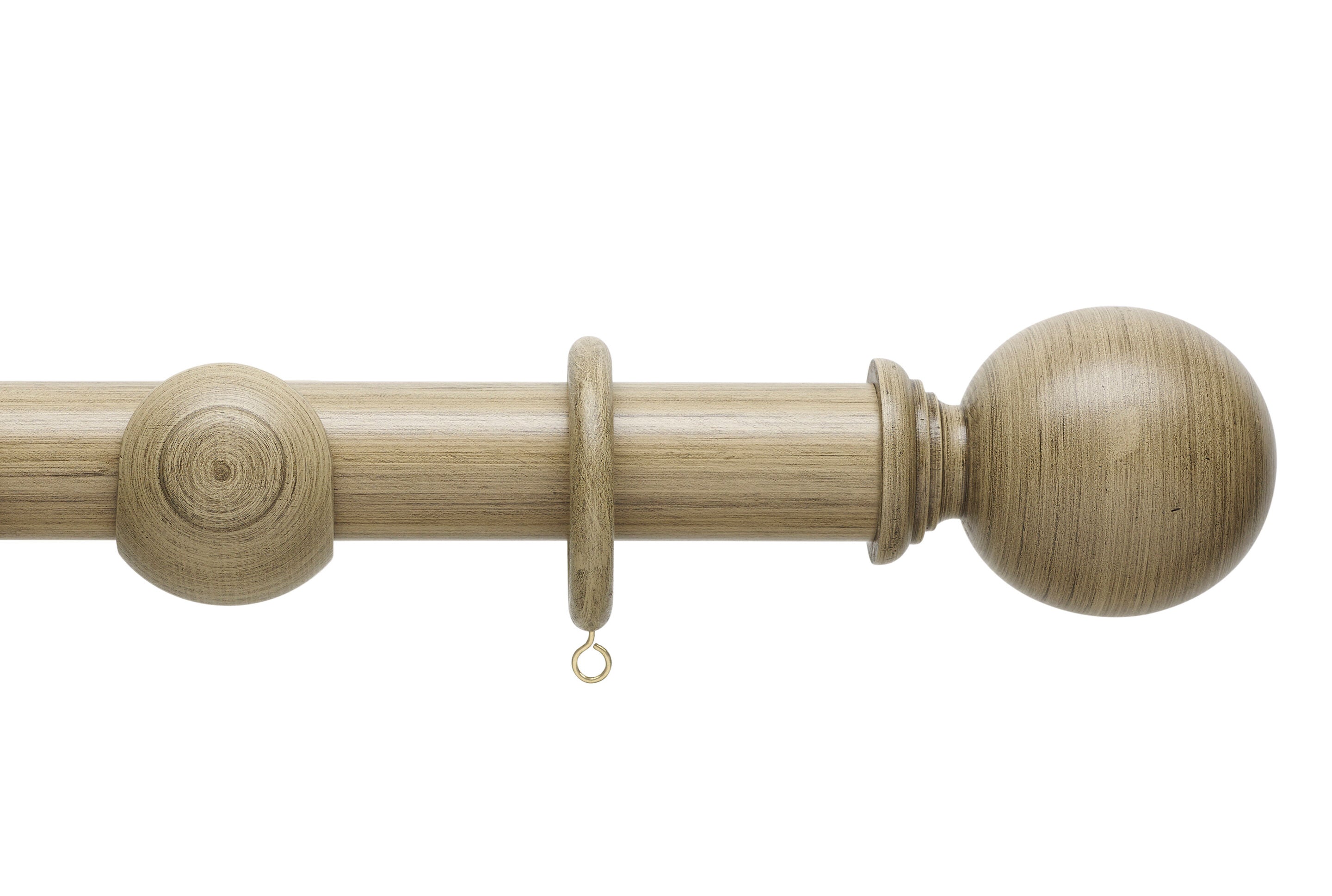 Hallis Origins Ball Curtain Pole Set in Quarry Stone